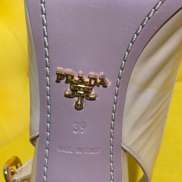 PRADA Nude Leather Heeled Sandals - Picture 5 of 13